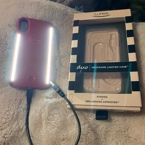 Lumee Duo Glitter Case Red iPhone X Xs with box